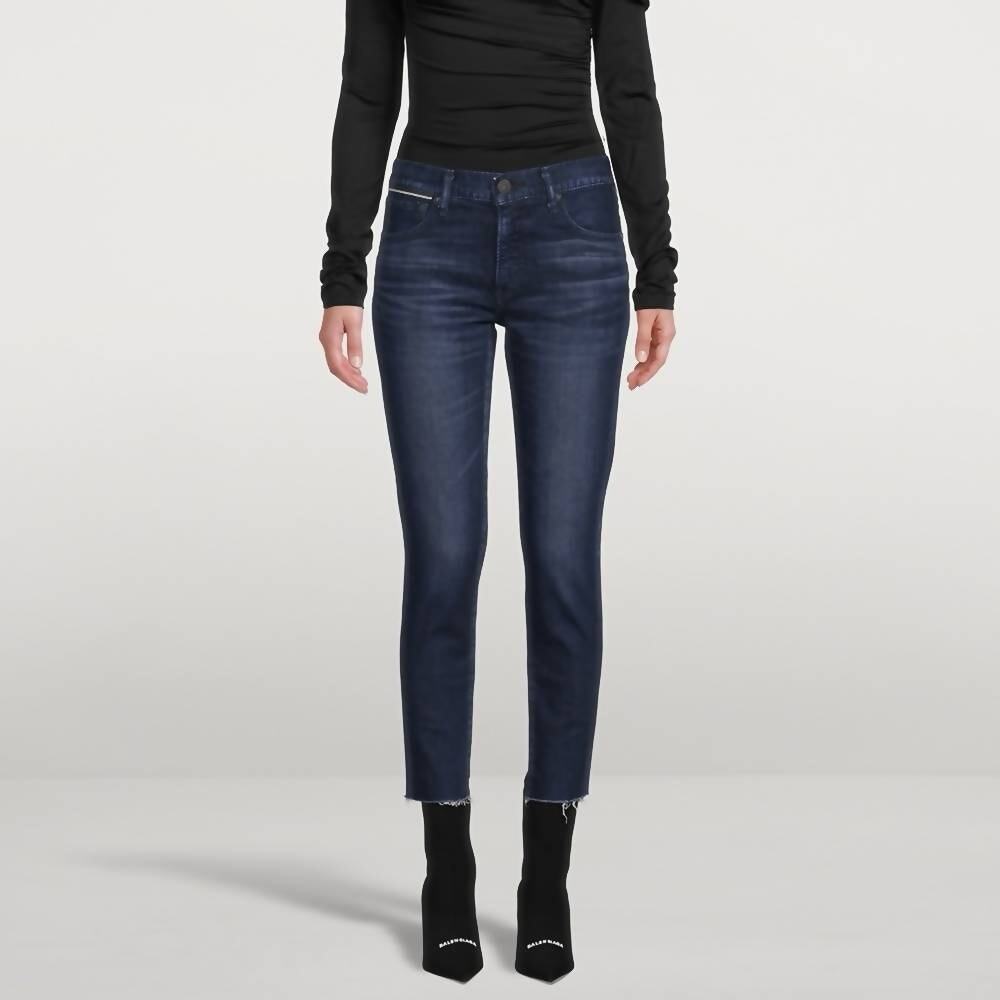 Moussy Emma Skinny Jean Dark Blue 24 NWT Effortless Elevated Modern Chic Japanes